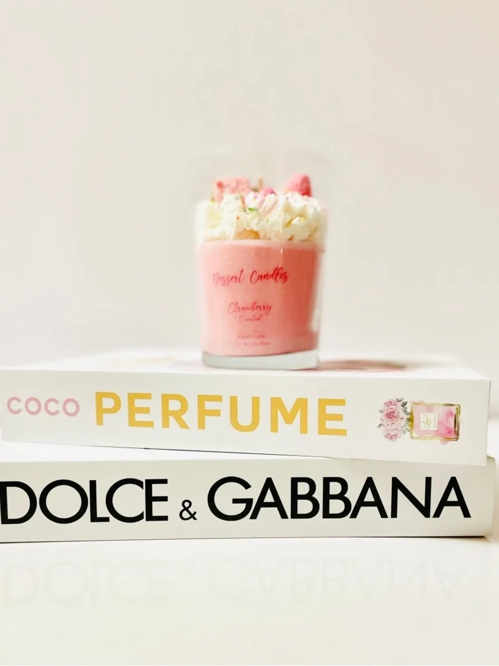 Strawberry Scented Pink Soy Wax Candle